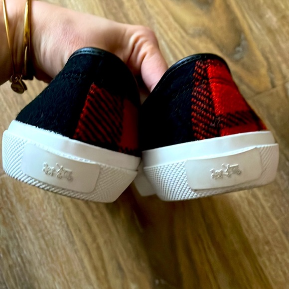 Coach Chrissy Buffalo Plaid Wool Sneakers - Picture 9 of 12